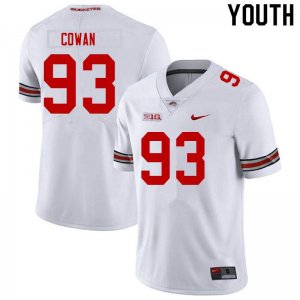 Youth Ohio State Buckeyes #93 Jacolbe Cowan White Nike NCAA College Football Jersey Designated NNS6144XG